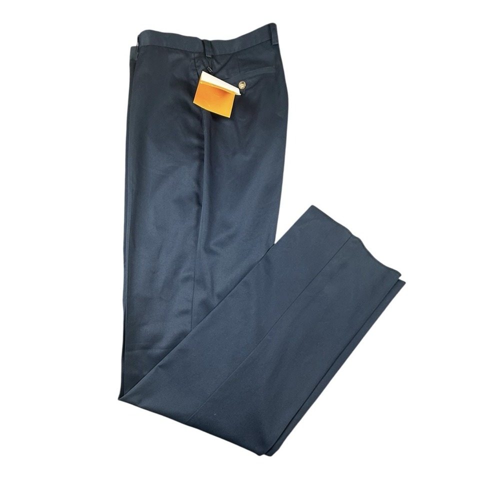 ORVIS Dress Pants Mens‎ 35xUnhemmed Navy Blue 100% Cotton New With Tags
